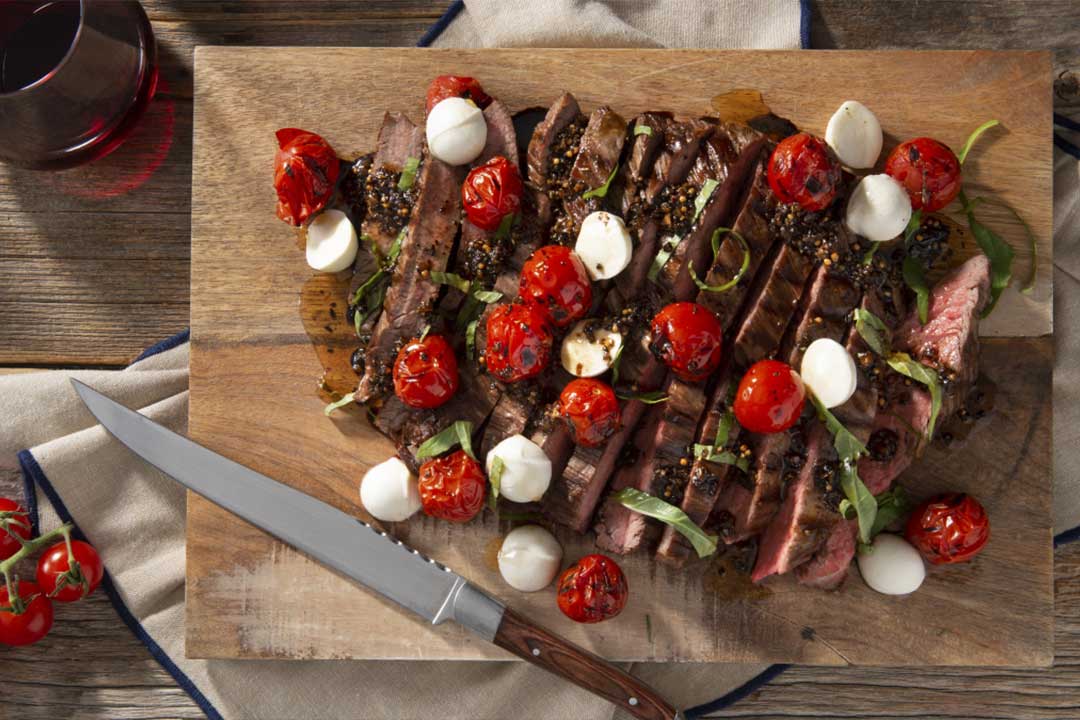 Balsamic Steak with Grilled Caprese Tomatoes - Mazola® Oils